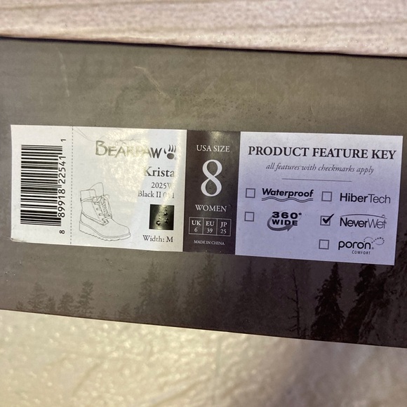 Black BearPaw Shearling Lace up Boots - Picture 5 of 7